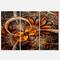 Designart - Dark Orange Fractal Flower - Abstract Canvas Art Print